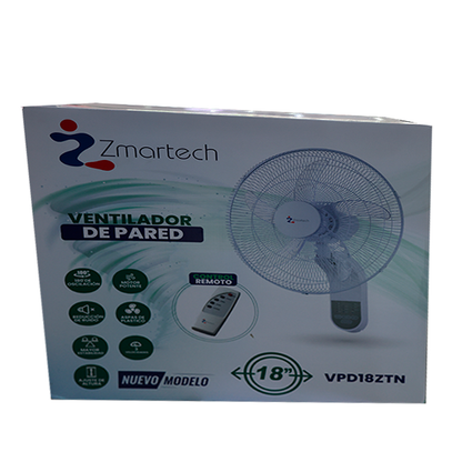 Ventilador Zmartech De Pared 18" Con Control Remoto