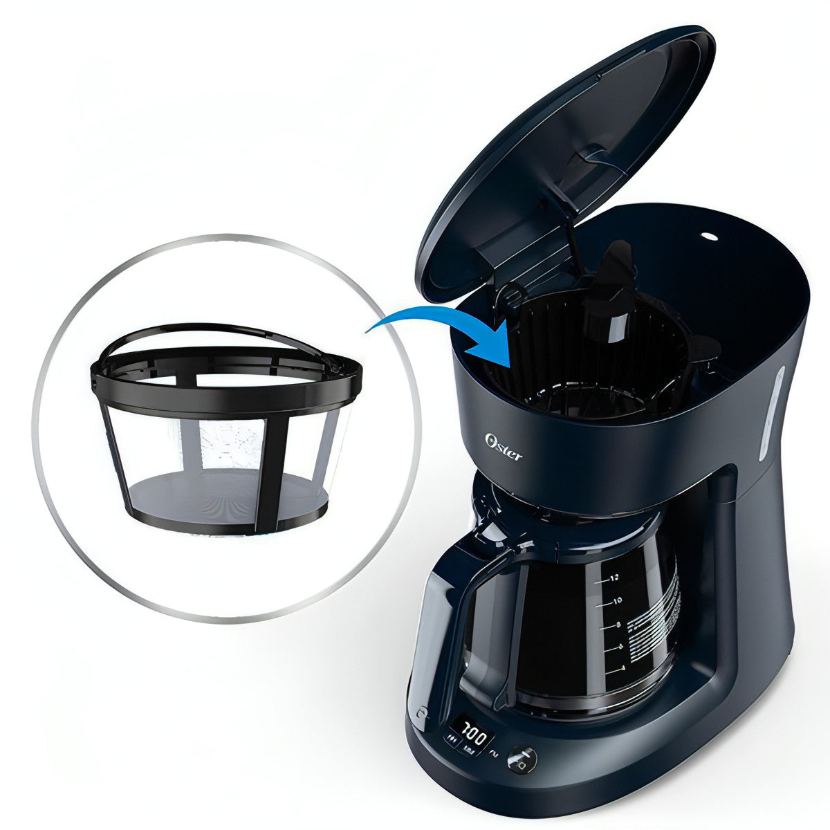 Cafetera programable Oster de goteo 12 Tazas Negro