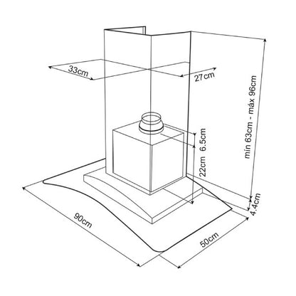 Campana de pared Teka NC2 90 de acero inoxidable