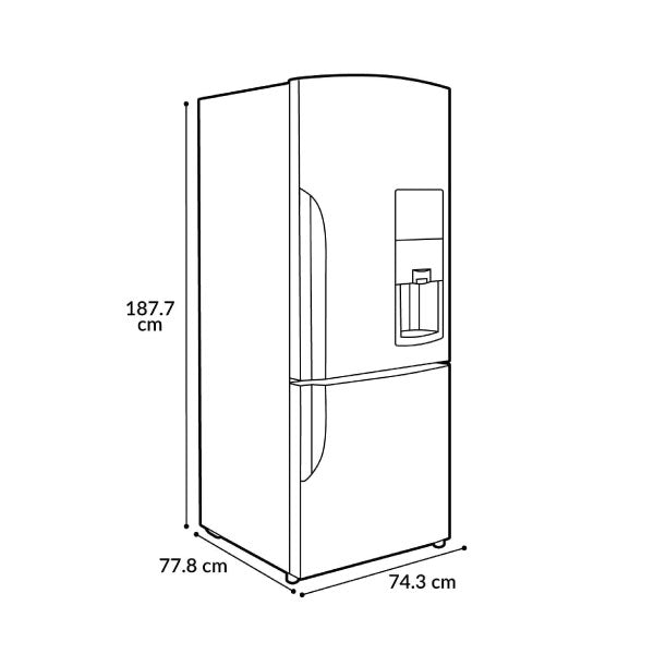Refrigerador Mabe 400L Gráfito Dispensador